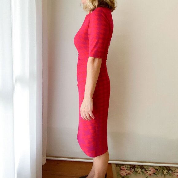 Anne Klein 3/4 length plum orange gathered waist dress - Picture 2 of 10